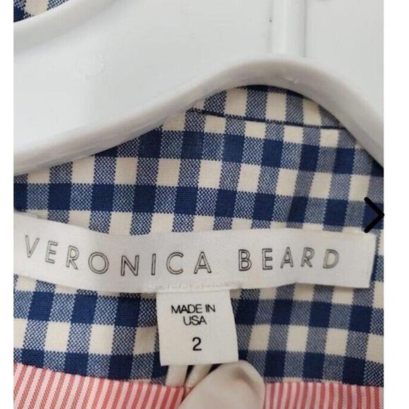 Veronica Beard Dickey Gingham Plaid Blue Blazer Size 2 - Picture 2 of 6